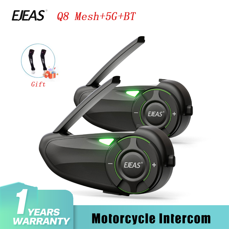 Universal Motorcycle Helmet Intercom Headset - 1/2 pezzi EJEAS Q8 moto Mesh