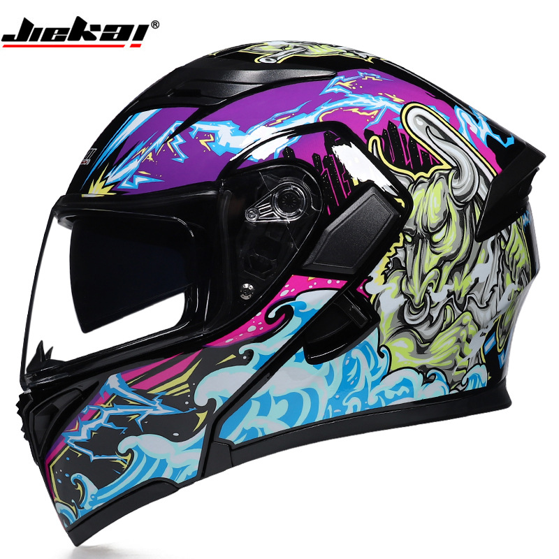 Full Face Motorcycle Helmet With Bluetooth - W Casco integrale Bluetooth antiappannamento con