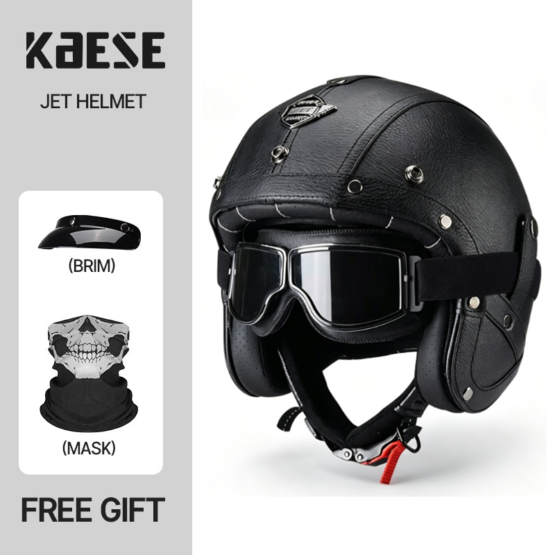 Casco da moto KAESE Classic Gr - Vintage Open Face Retro Helmet recensione e prezzo